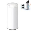 Ver imagem 1 de Lixeira Automática Redonda 50l com Sensor - Prática e Moderna Cor:branca
