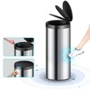 Ver imagem 5 de Lixeira Automática Redonda 50l com Sensor - Prática e Moderna Cor:branca