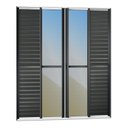 Ver imagem 3 de Porta de Correr Venez. 6 Folhas Moveis 210 x 240 Elite com Fecho Automático Vidro Reflex Preto/Mix B