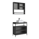 Ver imagem 6 de Gabinete Banheiro 80cm 2 Portas Metal com Cuba e Espelheira Cor:preto com Grafite