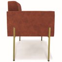 Ver mais imagens de Poltrona Sala Pé Metal Dourado Kit 2 Ana Sintético Pu Nozes - Ibiza