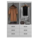 Ver imagem 3 de Guarda Roupa Treviso Evidencia Solteiro 4 Portas 6 Gavetas Cor Branco