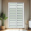 Ver imagem 1 de Porta de Correr com Travessas 2 Folhas Moveis 210 x 120 Elite com Fecho Automático Vidro Liso Branco Brimak