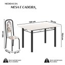 Ver imagem 3 de Conjunto Sala de Jantar com 4 Cadeiras Lara Arabesco/Preto