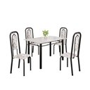 Ver imagem 2 de Conjunto Sala de Jantar com 4 Cadeiras Lara Arabesco/Preto
