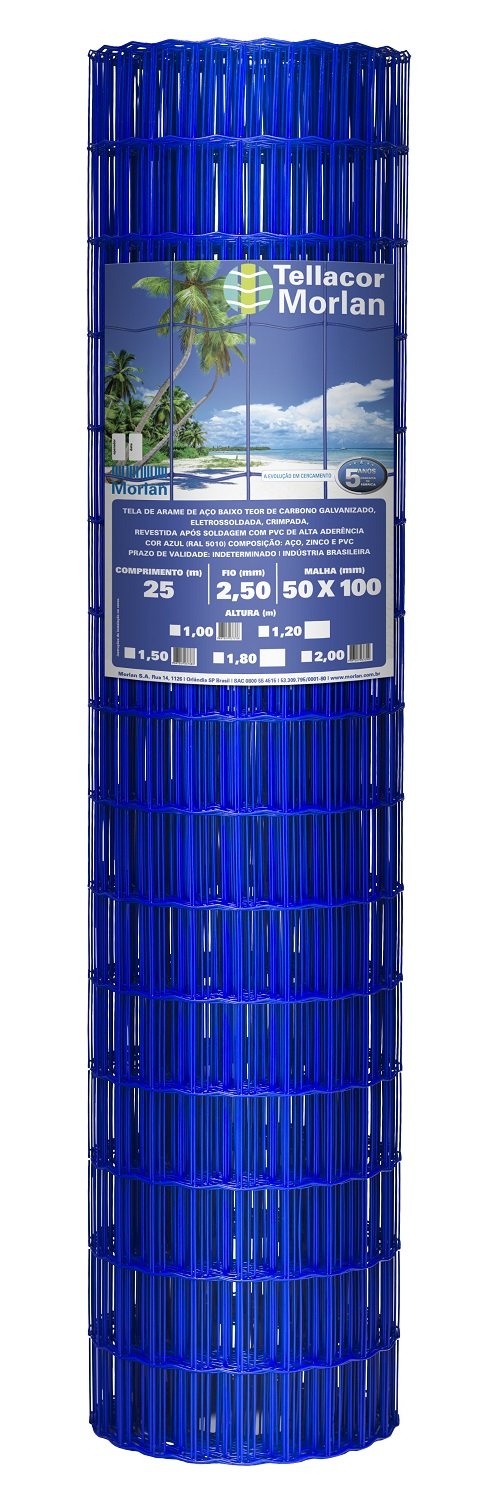 Tela Multiuso Revestida Pvc Tellacor 1,2x25m Morlan - Azul