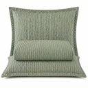 Ver imagem 1 de Kit Cobre Leito Elegance King Percal 300 Fios Colcha Matelassê Plissado 3 Peças Verde