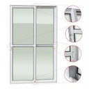 Ver imagem 2 de Porta de Correr 2 Folhas Moveis 210 X 200 Elite com Fechadura Tetra Vidro Liso