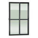 Ver imagem 3 de Porta de Correr 2 Folhas Moveis 210 X 200 Elite com Fechadura Tetra Vidro Liso