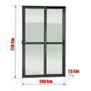 Ver mais imagens de Porta de Correr 2 Folhas Moveis 210 X 200 Elite com Fechadura Tetra Vidro Liso
