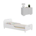 Ver imagem 1 de Cama Solteiro 100% Mdf com Colchão e Mesa de Cabeceira 2 Portas Multimóveis Mp4186 Branca