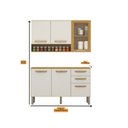 Ver imagem 4 de Kit Cozinha 6 Portas 2 Gavetas Nicho e Vidro Reflecta Adele Espresso Móveis /Cinamomo/Off White