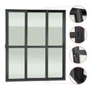 Ver imagem 2 de Porta de Correr 3 Folhas Moveis Sequenciais 210 x 240 Elite com Fechadura Tetra Vidro Liso Preto Brimak
