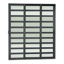 Ver imagem 3 de Porta de Correr com Travessas 3 Folhas Moveis Sequenciais 210 x 240 Elite com Fechadura Tetra Vidro Preto Brimak