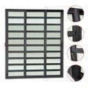 Ver imagem 2 de Porta de Correr com Travessas 3 Folhas Moveis Sequenciais 210 x 240 Elite com Fechadura Tetra Vidro Preto Brimak