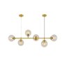 Lustre Pendente Led Orion Dourado Moderno com 3 Cores de Luz Bivolt - 5