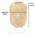 Ver imagem 5 de Abajur Luminária de Mesa Tecelagem Rattan Natural 40x24