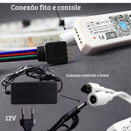 Fita Led 5050 Rgb Colorida 60leds/m Ip65 + Controladora e Controle Remoto Wifi + Fonte de Alimentaçã - 7