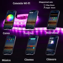 Fita Led 5050 Rgb Colorida 60leds/m Ip65 + Controladora e Controle Remoto Wifi + Fonte de Alimentaçã - 9