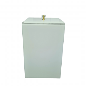 Lixeira Acrílico Premium 5,5 Litros Esconde Sacola Puxador Cristal