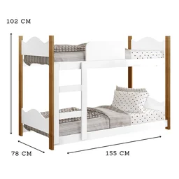 Beliche Infantil Branco com Amêndoa Encanto Gabrielli Móveis - Av - 3