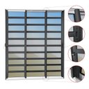 Ver imagem 2 de Porta de Correr com Travessas 3 Folhas Moveis Sequenciais 210 x 240 Elite com Fechadura Tetra Vidro Mix Preto Brimak