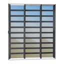 Ver imagem 3 de Porta de Correr com Travessas 3 Folhas Moveis Sequenciais 210 x 240 Elite com Fechadura Tetra Vidro Mix Preto Brimak