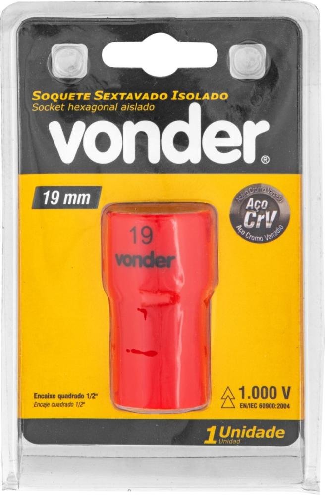 Soquete Isolado Sextavado Encaixe 1/2'' 19mm IEC60900 Vonder - 4