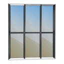 Ver imagem 3 de Porta de Correr 3 Folhas Moveis Sequenciais 210 x 240 Elite com Fecho Automático Vidro Reflex Preto/Mix Brimak