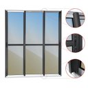 Ver imagem 2 de Porta de Correr 3 Folhas Moveis Sequenciais 210 x 240 Elite com Fecho Automático Vidro Reflex Preto/Mix Brimak