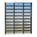 Ver imagem 3 de Porta de Correr com Travessas 3 Folhas Moveis Sequenciais 210 x 240 Elite com Fecho Automático Vidro Preto/Mix Brimak