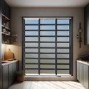 Ver imagem 1 de Porta de Correr com Travessas 3 Folhas Moveis Sequenciais 210 x 240 Elite com Fecho Automático Vidro Preto/Mix Brimak