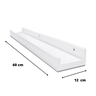 Prateleira Jade MDF Branco (porta tempero, quadros de fotos, decorações) - 60x12 cm - 2
