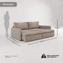 Ver imagem 3 de Sofá Cama sem Caixa Retrátil Reclinável Lunno D28 Mola Ensacada:Suede Capuccino/200cm