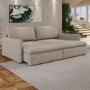Ver imagem 1 de Sofá Cama sem Caixa Retrátil Reclinável Lunno D28 Mola Ensacada:Suede Capuccino/200cm