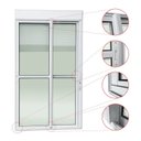 Ver imagem 2 de Porta de Correr em Alumínio com Persiana Manual 2 Folhas Vidro incolor 220x200 Elite Brimak