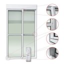 Ver imagem 2 de Porta de Correr em Alumínio com Persiana Motorizada 2 Folhas Vidro Incolor 220x150 Elite Brimak Branco