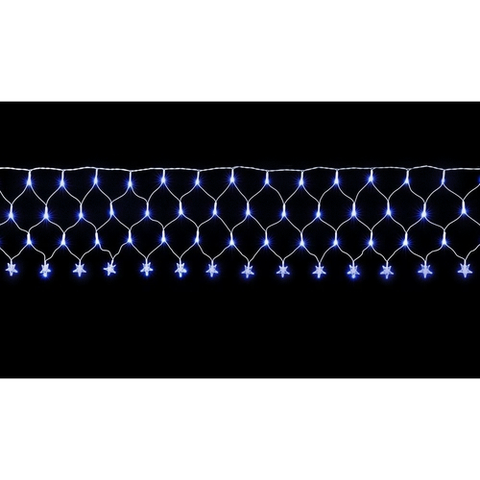 Pisca Pisca Led Rede com Estrelas Azul Natal 8 Funções 120 Leds 3m