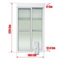 Ver mais imagens de Porta de Correr com Persiana integrada com Motor e Controle Remoto 2 Folhas Móveis 220 X 150 Elite com Fecho Automático Vidro Liso Brimak