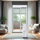 Ver imagem 1 de Porta de Correr com Persiana integrada com Motor e Controle Remoto 2 Folhas Móveis 220 X 150 Elite com Fecho Automático Vidro Liso Brimak