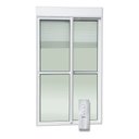 Ver imagem 3 de Porta de Correr com Persiana integrada com Motor e Controle Remoto 2 Folhas Móveis 220 X 150 Elite com Fecho Automático Vidro Liso Brimak