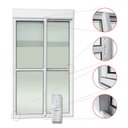 Ver imagem 2 de Porta de Correr com Persiana integrada com Motor e Controle Remoto 2 Folhas Móveis 220 X 180 Elite com Fecho Automático Vidro Liso Brimak