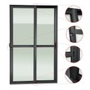 Ver imagem 2 de Porta de Correr 2 Folhas Moveis 210 x 120 Elite com Fechadura Tetra Vidro Liso Preto Brimak