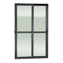Ver imagem 3 de Porta de Correr 2 Folhas Moveis 210 x 120 Elite com Fechadura Tetra Vidro Liso Preto Brimak