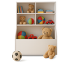 Estante Infantil Livreiro com Nichos e Baú Porta Brinquedos:branco - 3