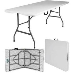 Mesa Maleta Preta Dobrável 1,80m - 6