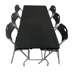 Mesa Maleta Preta Dobrável 1,80m - 4