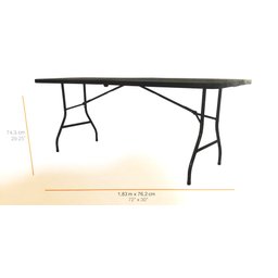 Mesa Maleta Preta Dobrável 1,80m - 3