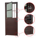 Ver imagem 2 de Porta de Sala Alumínio 80 D.L25 V.Boreal Marrom Corten Brimak