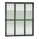 Ver imagem 3 de Porta de Correr 3 Folhas Moveis Sequenciais 210 x 120 Elite com Fechadura Tetra Vidro Liso Preto Brimak